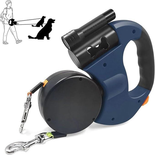 Tangle-Free Dual Dog Leash with 360° Swivel Head – for 2 Small to Medium Dogs (30 Lbs), 10Ft Retractable Leash, Lightweight Anti-Wear Handle, Dogaccessories,Puppy Essentials